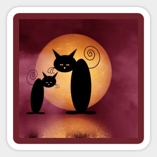 mooncats talking Sticker